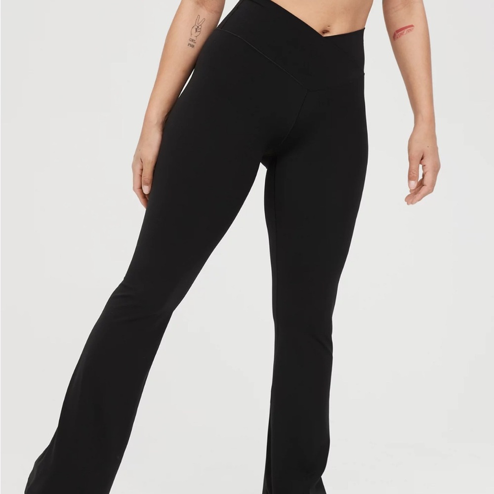 Offline By Aerie Black Flared Pants